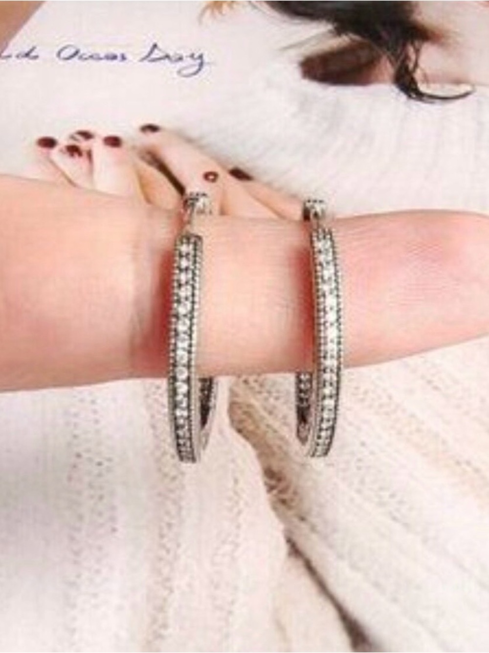 Pandora Pave Heart Hoop Earrings 💕